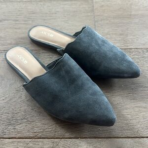 Joe's Jeans Suede Dark Gray Harper Mules